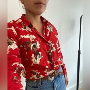 panhandle slim western cowboy print shirt